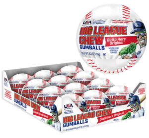 Big League Chew Baseball Gumballs with Tattoo & Sticker Sheet 12ct